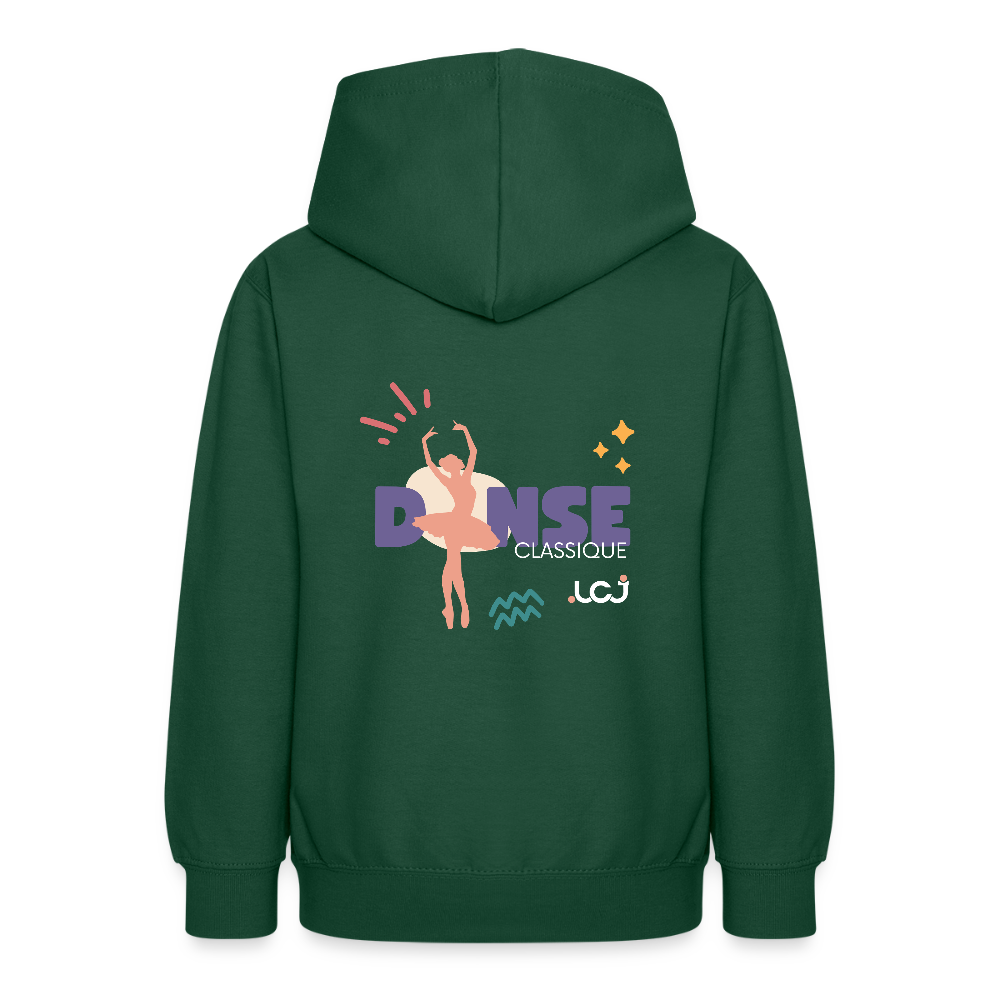 Sweat à capuche Danse Classique - Ado - vert bouteille