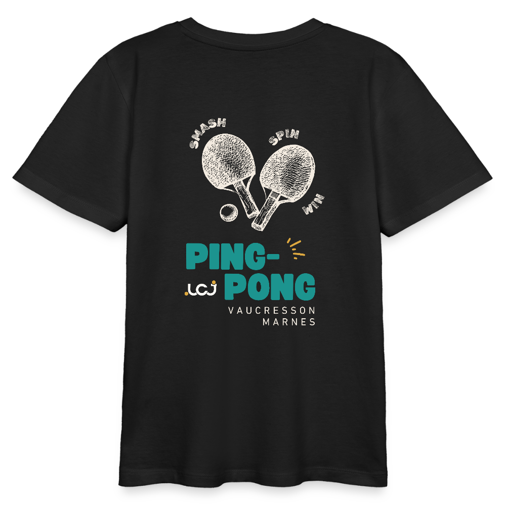 T-shirt bio Ping-Pong - Ado - noir