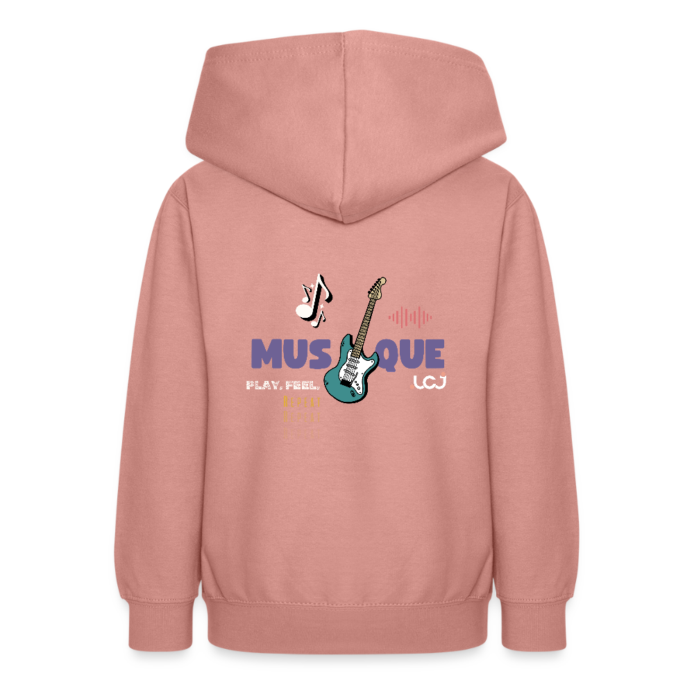 Sweat à capuche Musique - Enfant / Ado - rose poudré