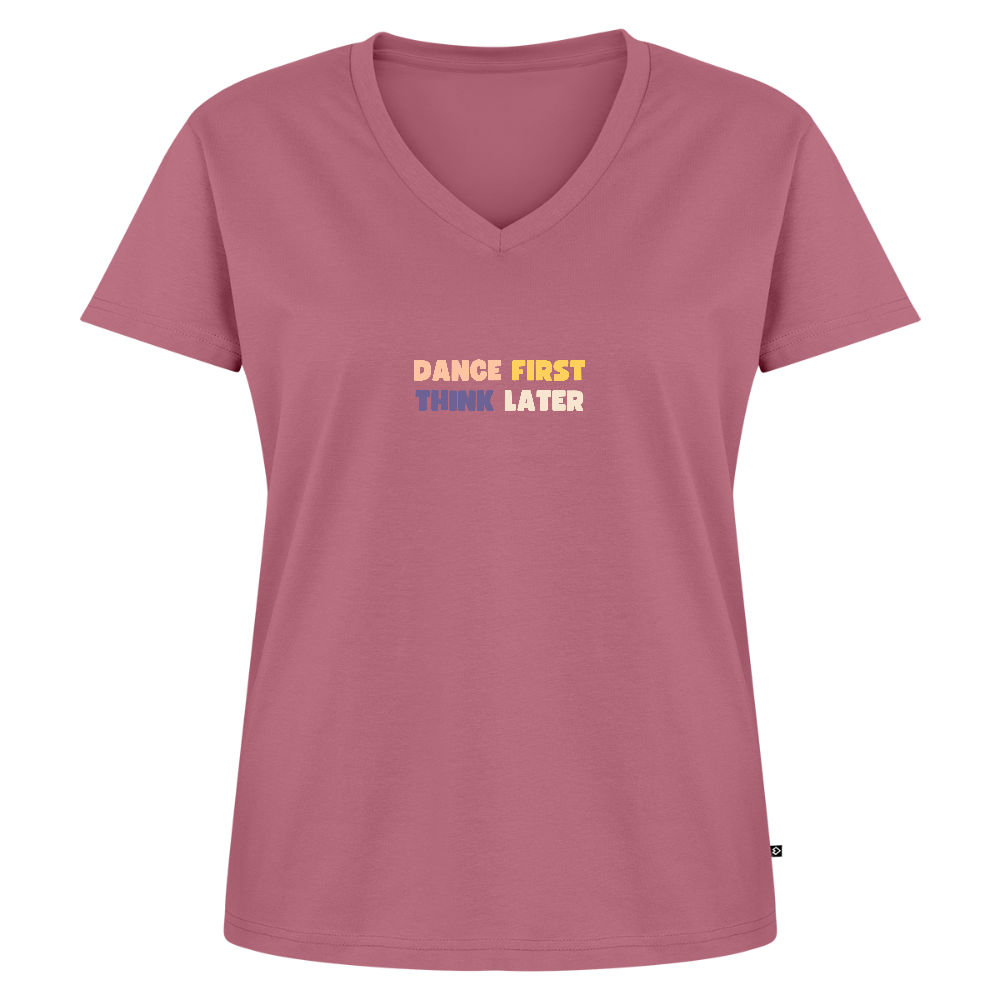 T-shirt bio col V Femme - mauve