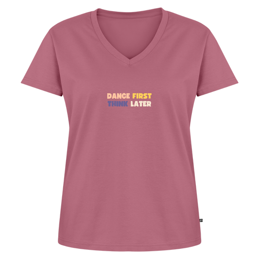 T-shirt bio col V Femme - mauve