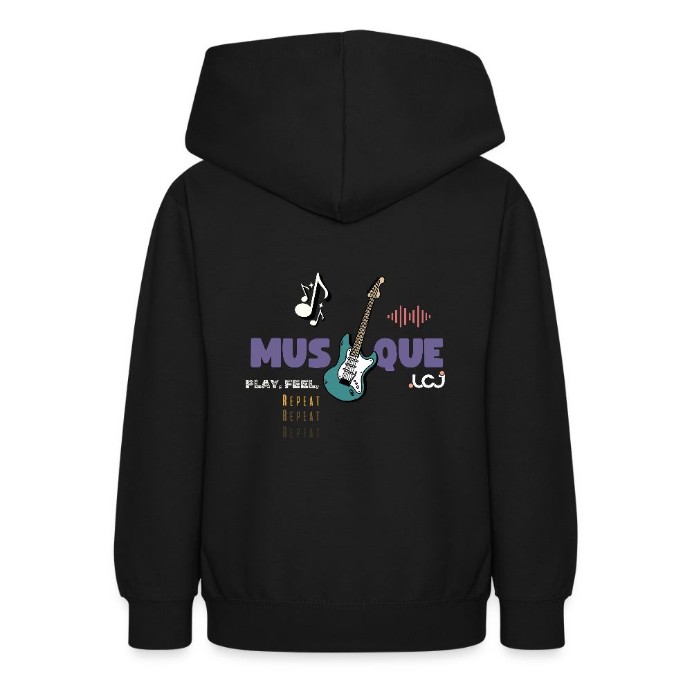 Sweat à capuche Musique - Enfant / Ado - noir