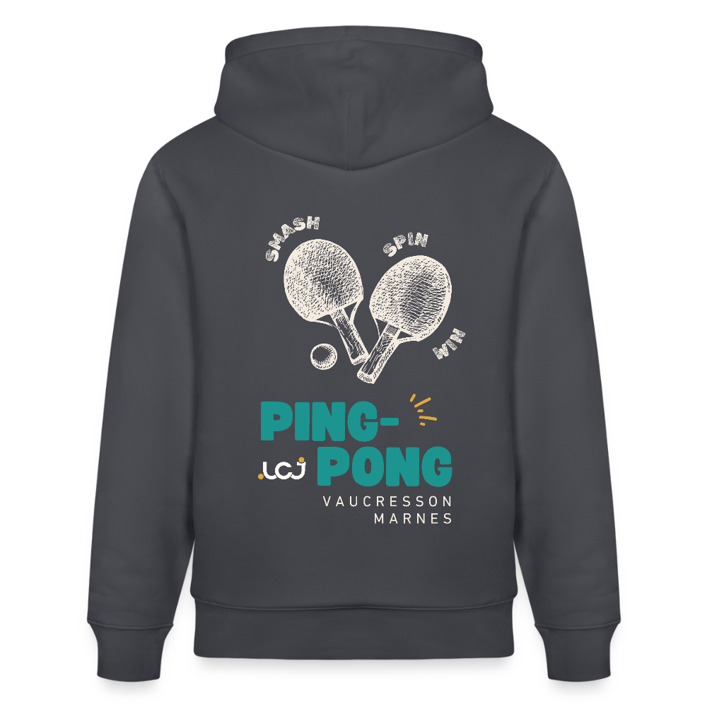 Sweat à capuche bio Ping-pong - bleu indigo