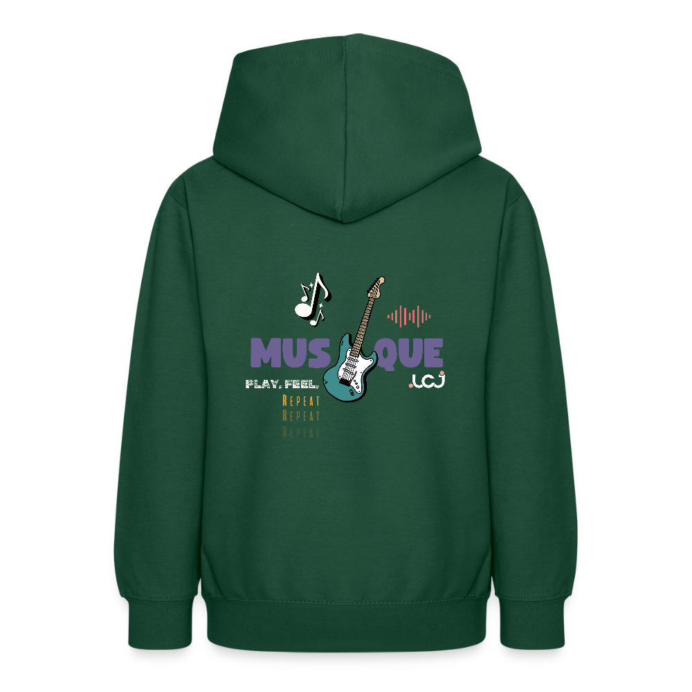 Sweat à capuche Musique - Enfant / Ado - vert bouteille