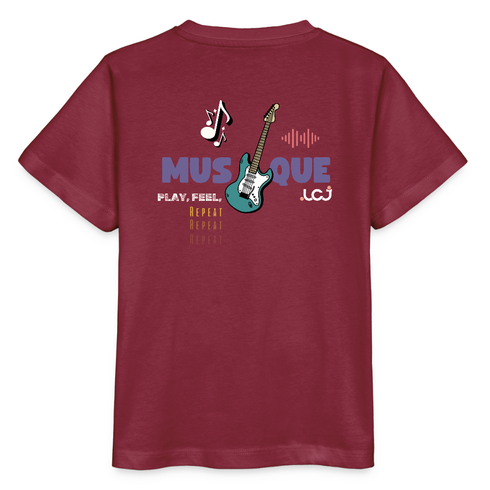 T-shirt bio Musique Enfant - bordeaux