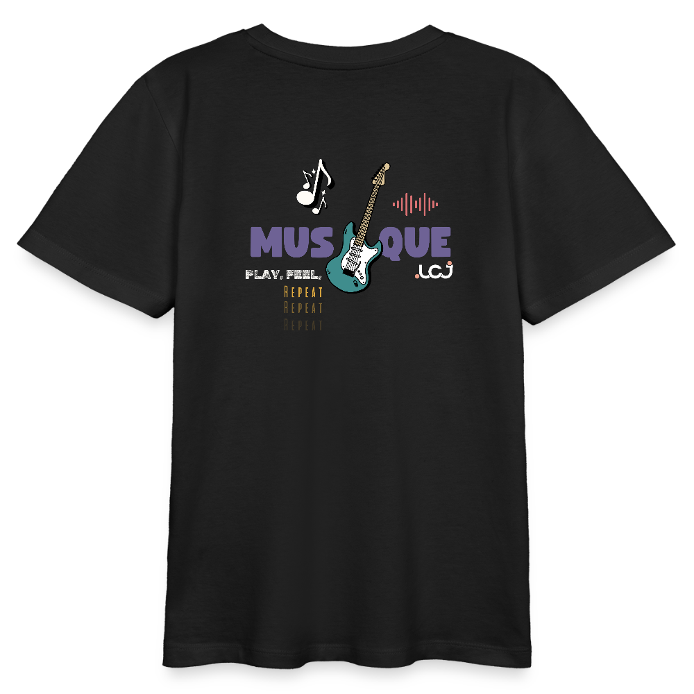 T-shirt bio Musique - Ado - noir