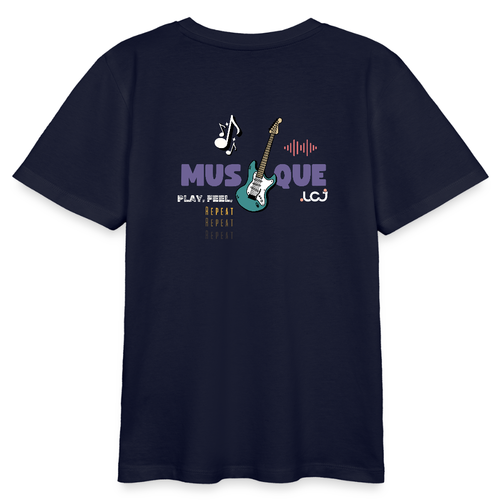T-shirt bio Musique - Ado - marine