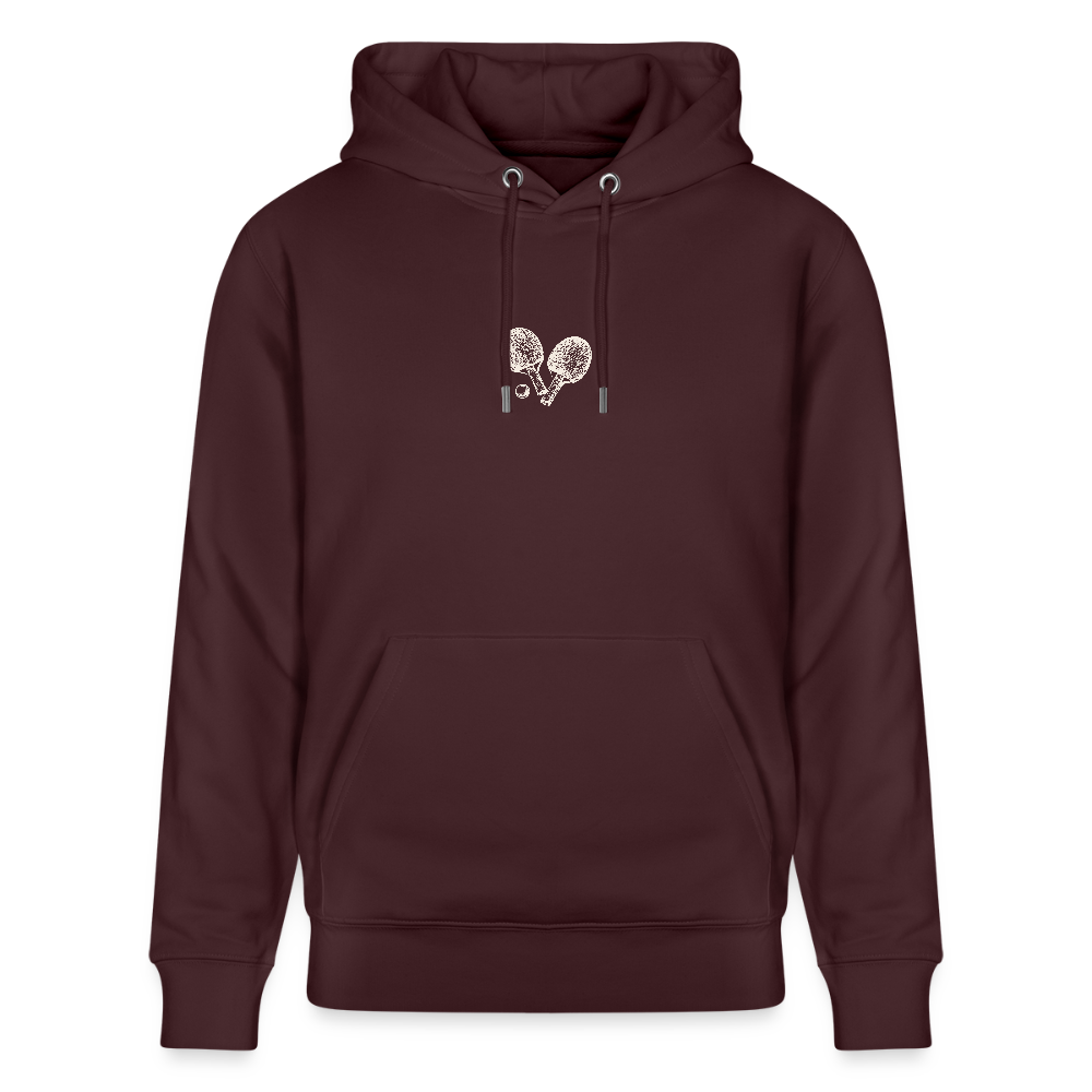 Sweat à capuche bio Ping-pong - maroon