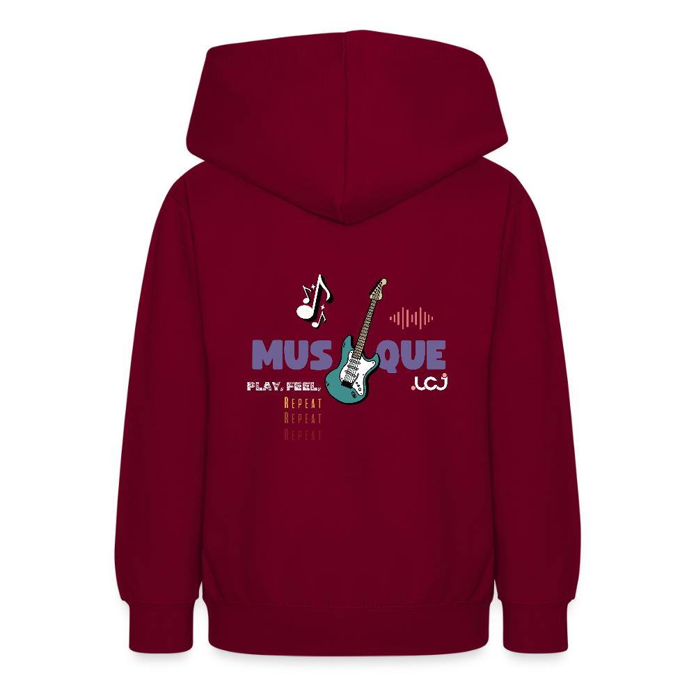 Sweat à capuche Musique - Enfant / Ado - bordeaux