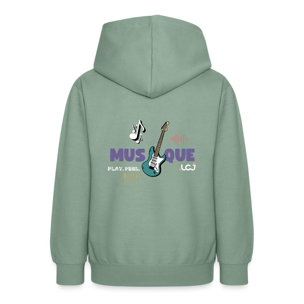 Sweat à capuche Musique - Enfant / Ado - vert-de-gris